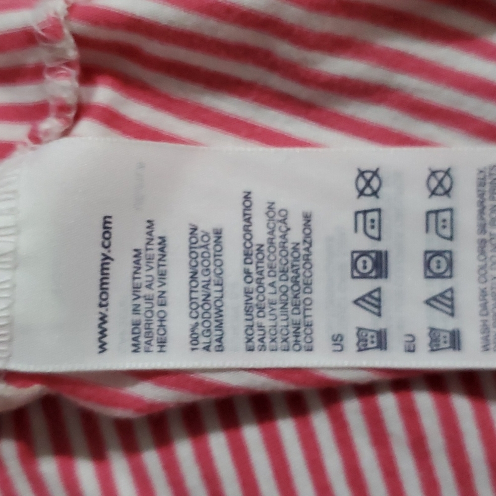 Tommy Hilfiger Women's Striped S/S Top Size L - Picture 4 of 5